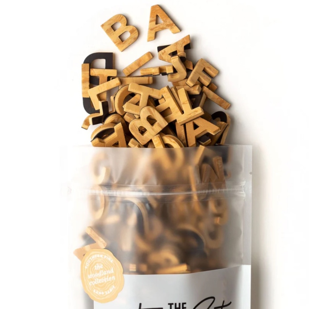 The Type Set Co. Foamy, Faux Wood Alphabet Magnets